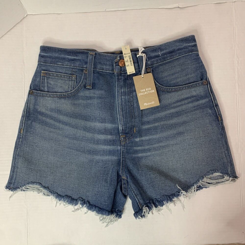 NWT Madewell Women’s The Perfect Jean Shorts Size W 26 Raw Hem High Waist